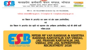 MPESB Van Rakshak Jail Prahari Bharti 2026: 1679 Posts Apply Online Last Date 14 March